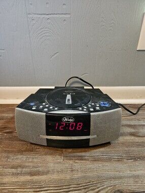 Wedge SmartSet CD Player Alarm Clock Radio AM/FM PLL Digital Retro Bedside Black